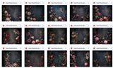 Grand Dark Floral Portrait Background Bundle - Meg Bitton Productions