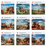 Teddy Bear Picnic Background & Overlay Asset Pack