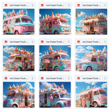 Ice Cream Truck Background & Overlay Asset Pack