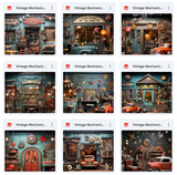 Ultimate Vintage Mechanic Background Bundle