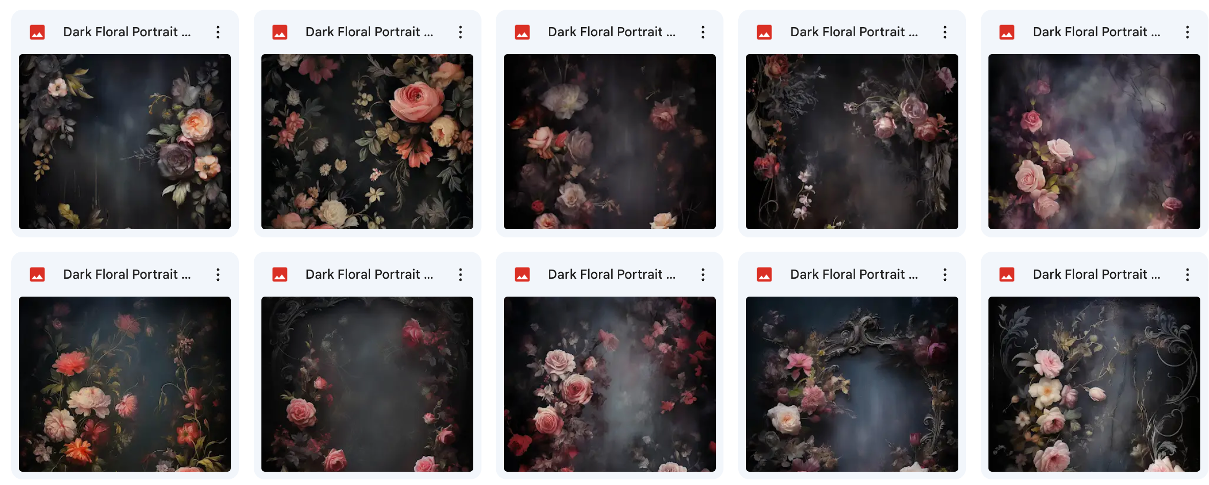 Grand Dark Floral Portrait Background Bundle - Meg Bitton Productions