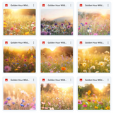 Ultimate Golden Hour Wildflowers Background Bundle