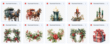 Illustrated Victorian Christmas Asset Pack - Meg Bitton Productions