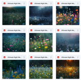 Ultimate Night Meadows Background Bundle