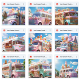 Ice Cream Truck Background & Overlay Asset Pack