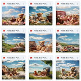 Teddy Bear Picnic Background & Overlay Asset Pack