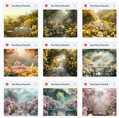 Tea Party Background, Overlays, Subject, & Brushes Asset Pack