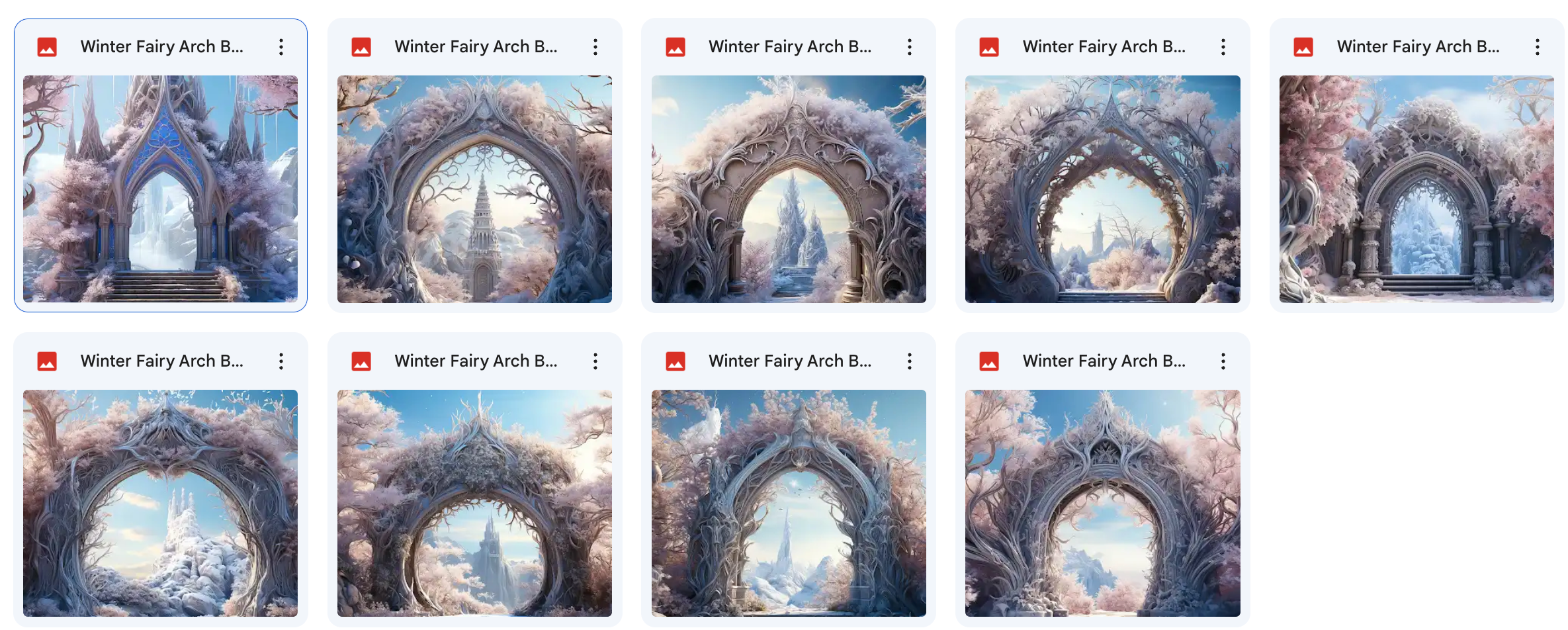 Winter Fairy Arch Background Bundle