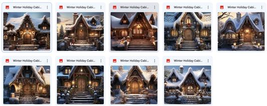 Winter Holiday Cabin Background Bundle - Meg Bitton Productions