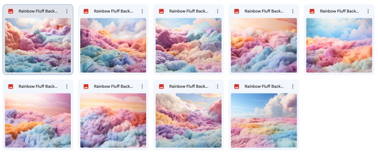 Rainbow Fluff Background Bundle - Meg Bitton Productions