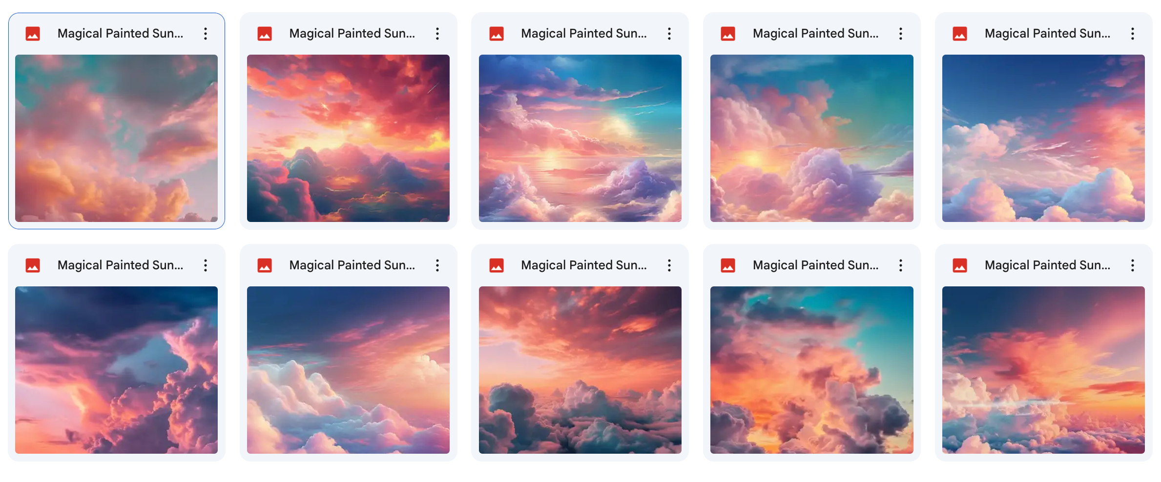 Magical Painted Sunset Sky Overlays - Meg Bitton Productions