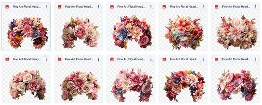 Fine Art Floral Headpiece Overlays - Meg Bitton Productions