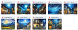 Painterly Night Background Bundle