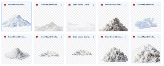 Magical Snow Mound Overlays - Meg Bitton Productions