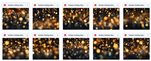 Golden Holiday Bokeh Overlays - Meg Bitton Productions
