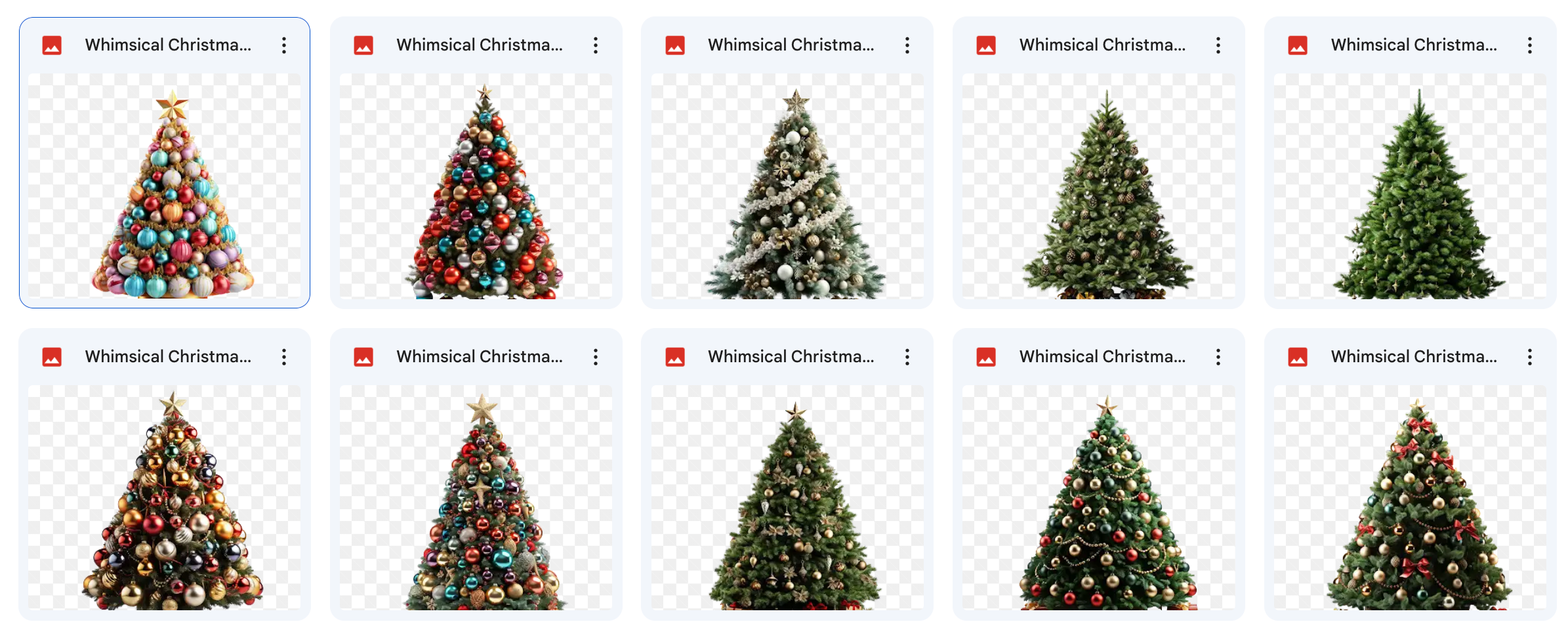 Whimsical Christmas Tree Overlays - Meg Bitton Productions