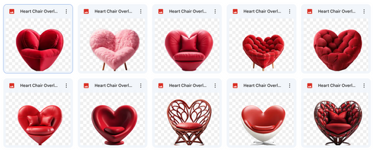 Magical Heart Chair Overlays - Meg Bitton Productions