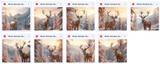 Winter Reindeer Background Bundle - Meg Bitton Productions