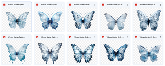 Winter Butterfly Overlays - Meg Bitton Productions