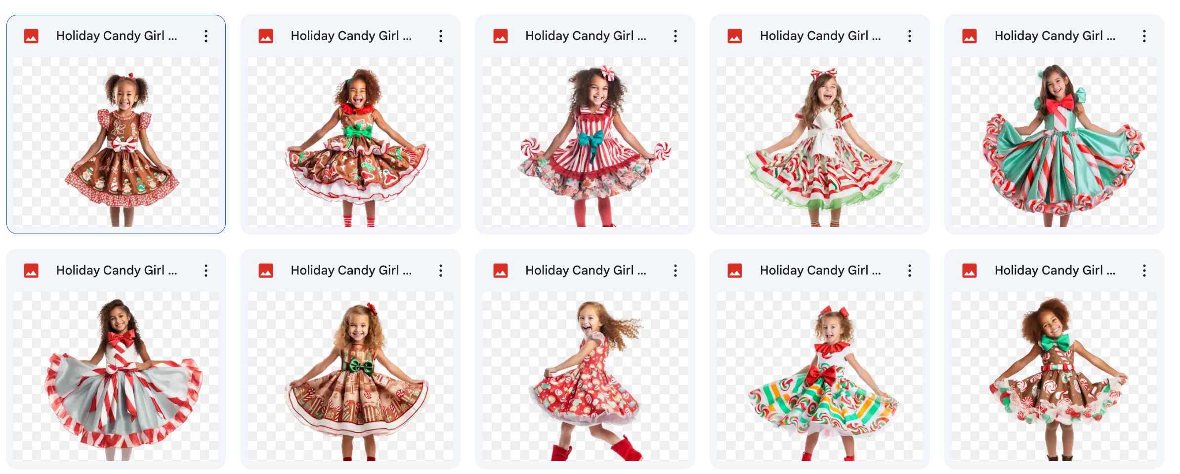 Holiday Candy Girl Model Overlays - Meg Bitton Productions