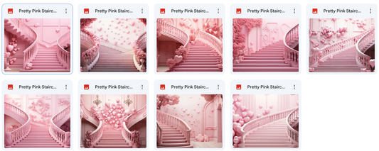 Pretty Pink Staircase Background Bundle - Meg Bitton Productions