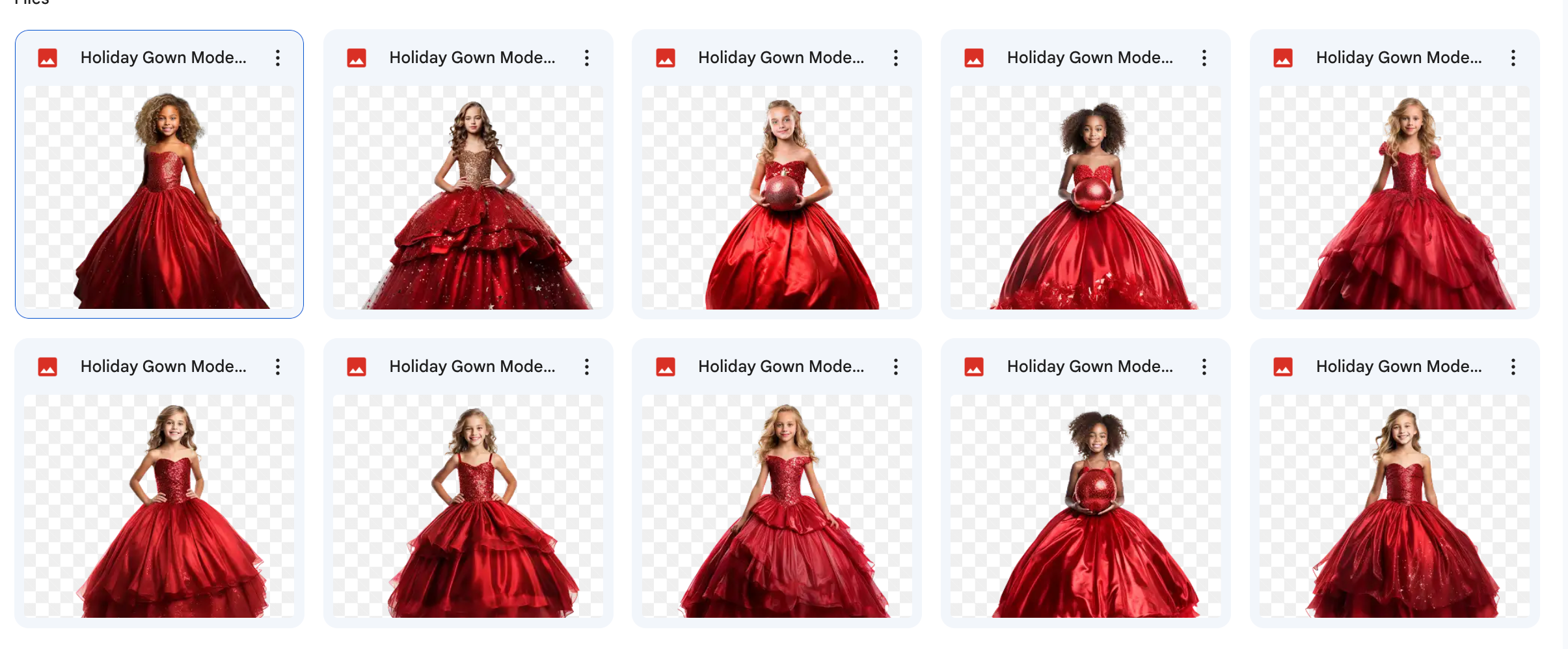 Red Holiday Gown Model Overlays - Meg Bitton Productions