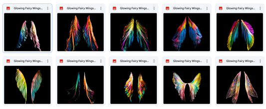 Magical Glowing Fairy Wings Overlays