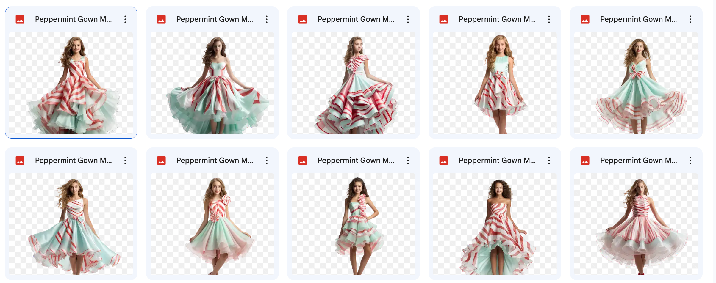 Magical Peppermint Gown Model Overlays – Meg Bitton Productions