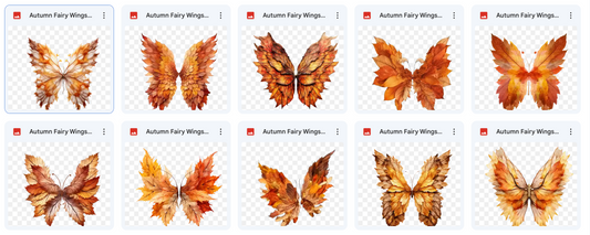 Magical Autumn Fairy Wings Overlays