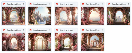 Rose Covered Arches Background Bundle