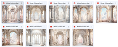 Winter Columns Background Bundle - Meg Bitton Productions