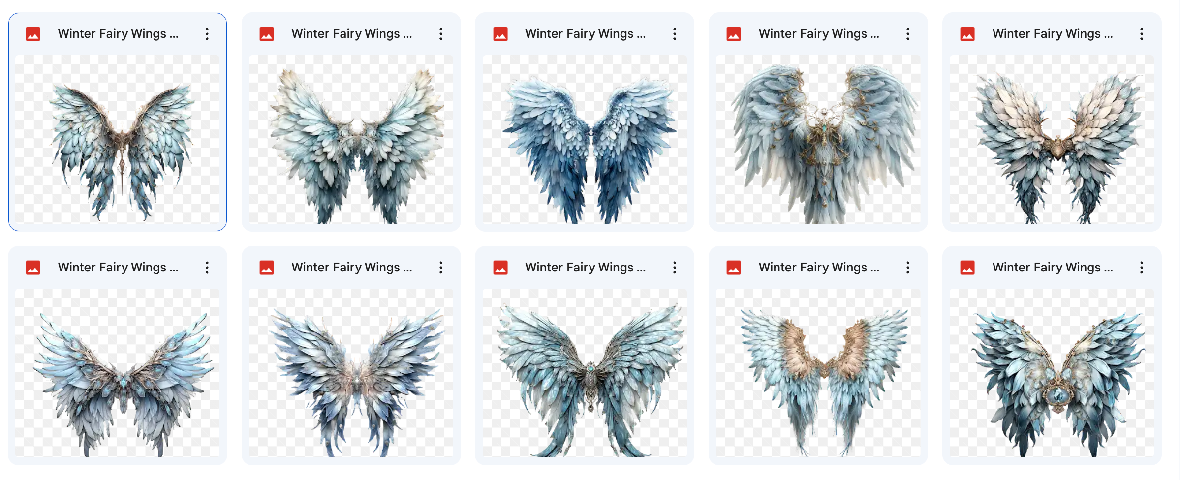 Magical Winter Fairy Wing Overlays - Meg Bitton Productions