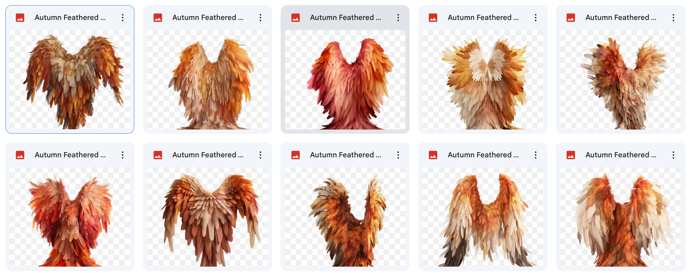 Magical Autumn Feathered Wings Overlays - Meg Bitton Productions