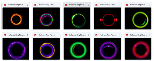Magical Halloween Ring Flare Overlays - Meg Bitton Productions