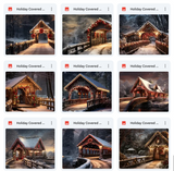 Ultimate Holiday Covered Bridge Background Bundle