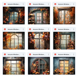 Ultimate Autumn Window Portrait Background Bundle