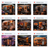 Ultimate Halloween Camper Background Bundle