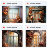 Ultimate Autumn Window Portrait Background Bundle