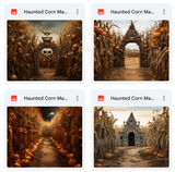 Ultimate Haunted Corn Maze Background Bundle