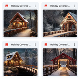 Ultimate Holiday Covered Bridge Background Bundle