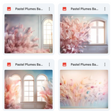 Ultimate Pastel Plumes Background Bundle