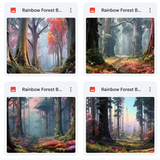 Ultimate Rainbow Forest Background Bundle