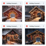 Ultimate Holiday Covered Bridge Background Bundle