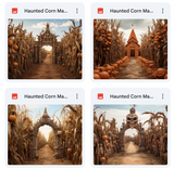 Ultimate Haunted Corn Maze Background Bundle