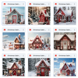 Ultimate Christmas Cabin Background Bundle