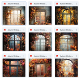 Ultimate Autumn Window Portrait Background Bundle