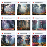 Ultimate Rainbow Forest Background Bundle