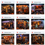 Ultimate Halloween Camper Background Bundle