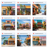 Ultimate Seaside Storefront Background Bundle