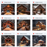 Ultimate Holiday Covered Bridge Background Bundle